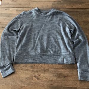 Lululemon crop crew neck sweatshirt, grey. Size 6.